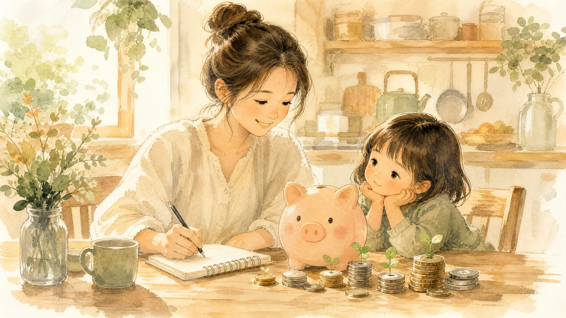 貯金・家計管理術のイメージイラスト
