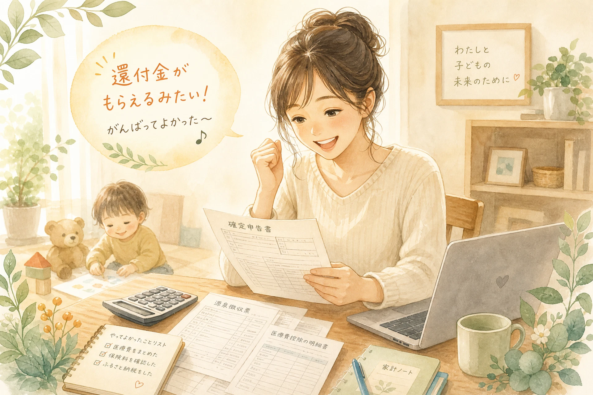 シングルマザーの確定申告・年末調整ガイドのイメージイラスト