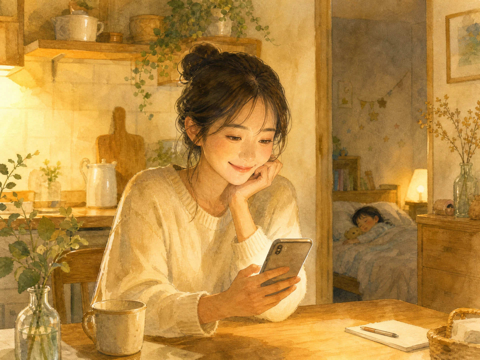シングルマザーの婚活・マッチングアプリのイメージイラスト
