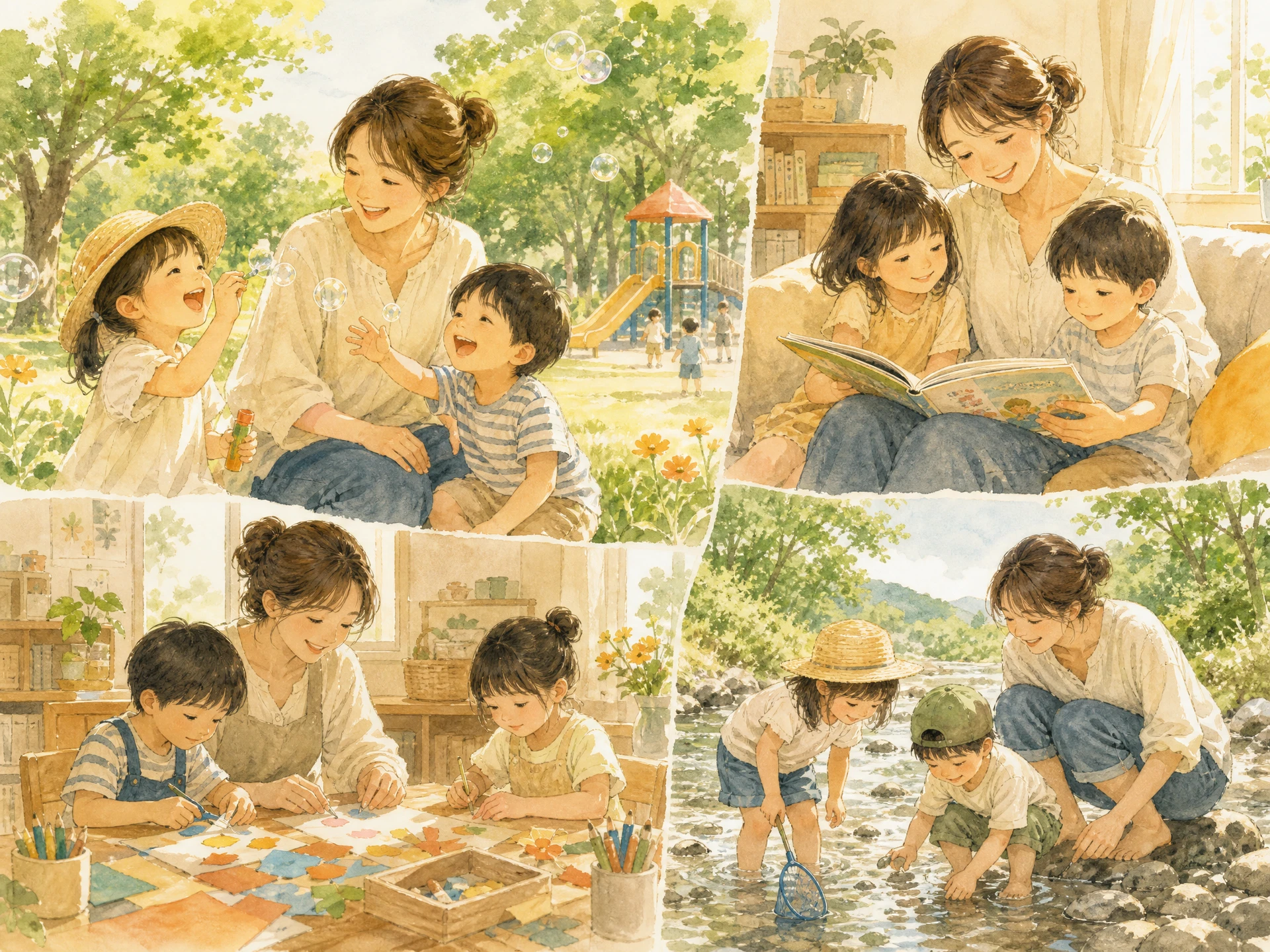 子どもの夏休み・長期休暇の過ごし方のイメージイラスト