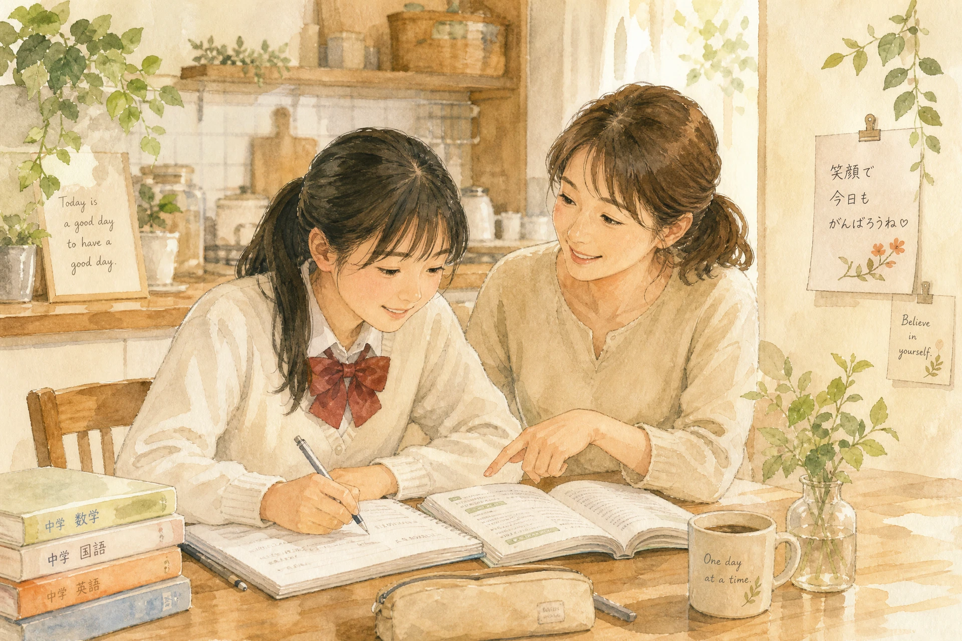 子どもの進路・受験をひとりで支えるコツのイメージイラスト