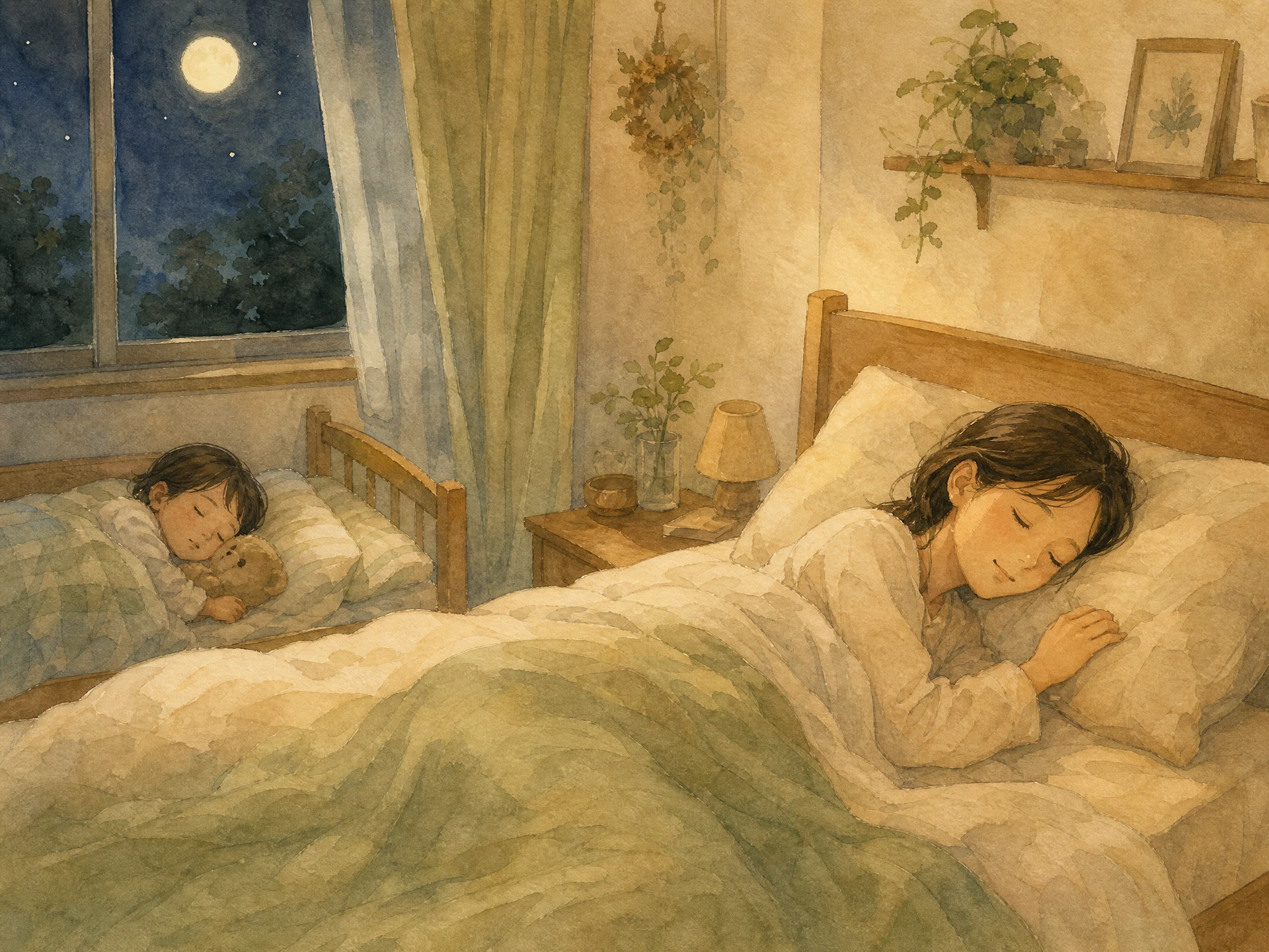 シングルマザーの睡眠・疲労回復のイメージイラスト